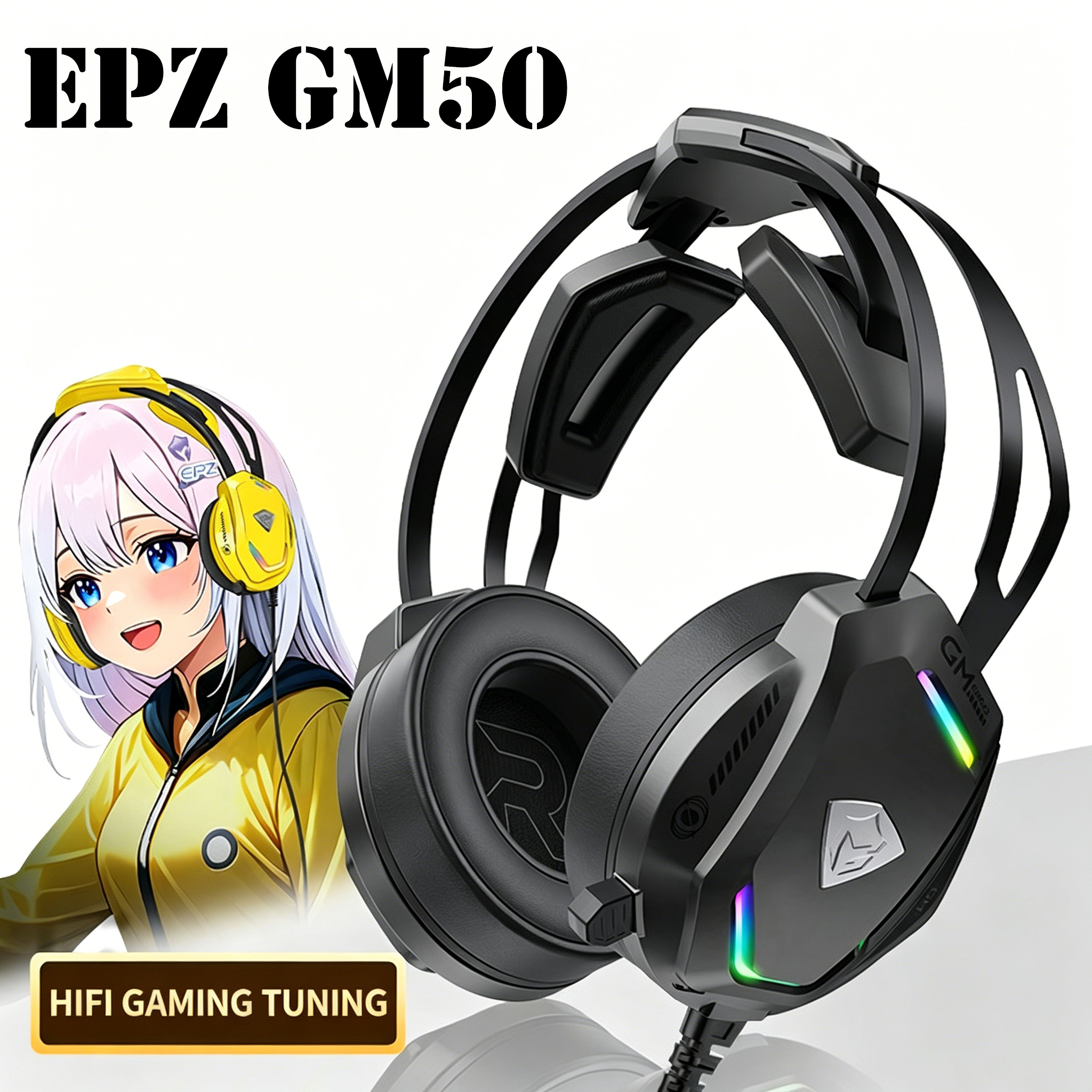 Gaming Headset 7.1 - EPZ GM50 Gaming Headset Over-Ear Wired