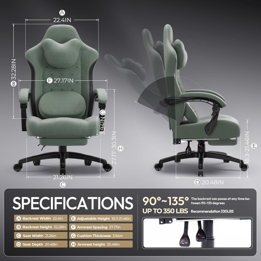 Gaming & Esports District - Big and Tall Fabric Gaming Chair