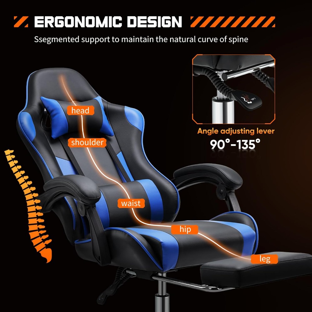 Ergonomic Gaming Chair with Fo - Gaming & Esports District ulasan dan harga