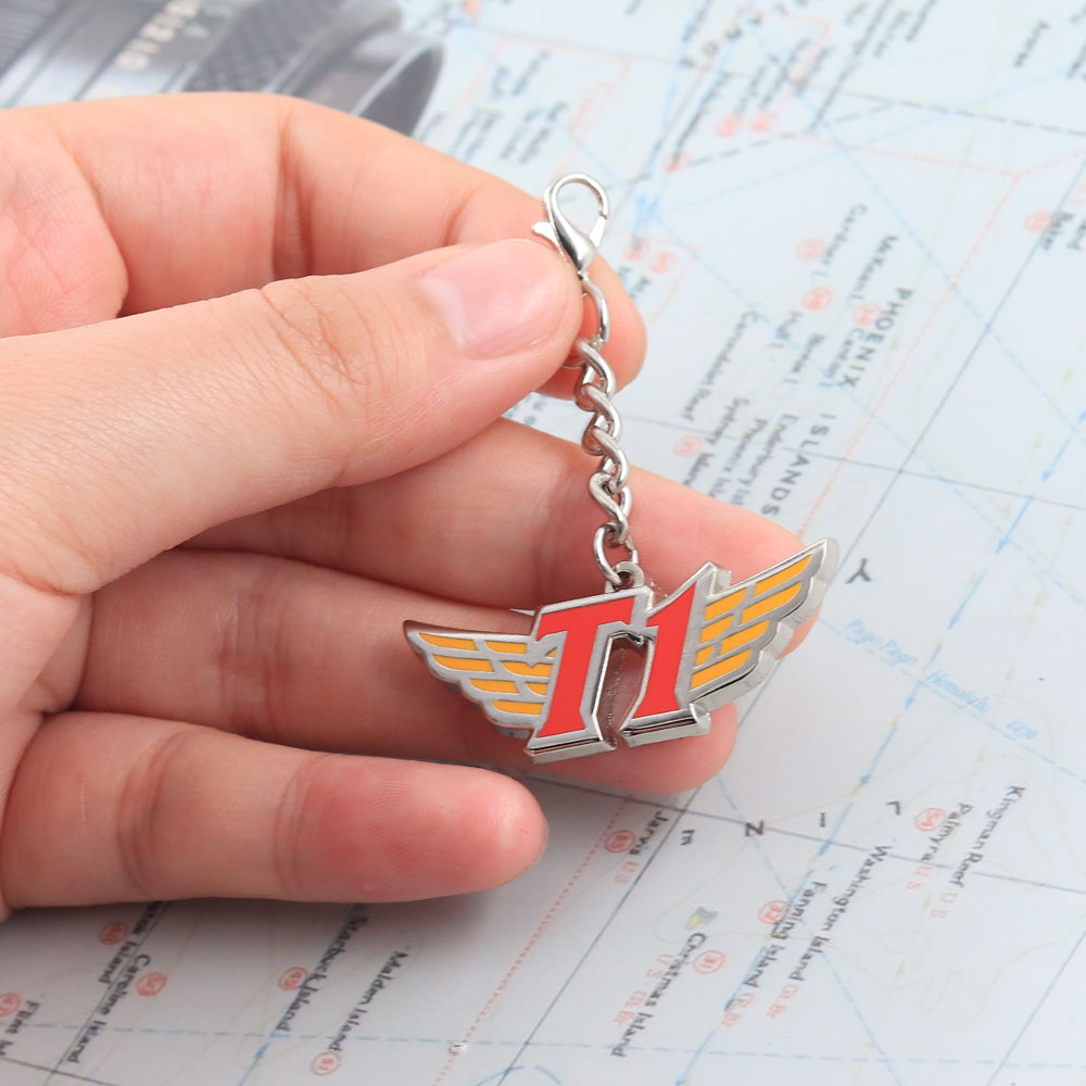T1 Team Logo Metal Keychain En - Esports Gaming Logo ulasan dan harga