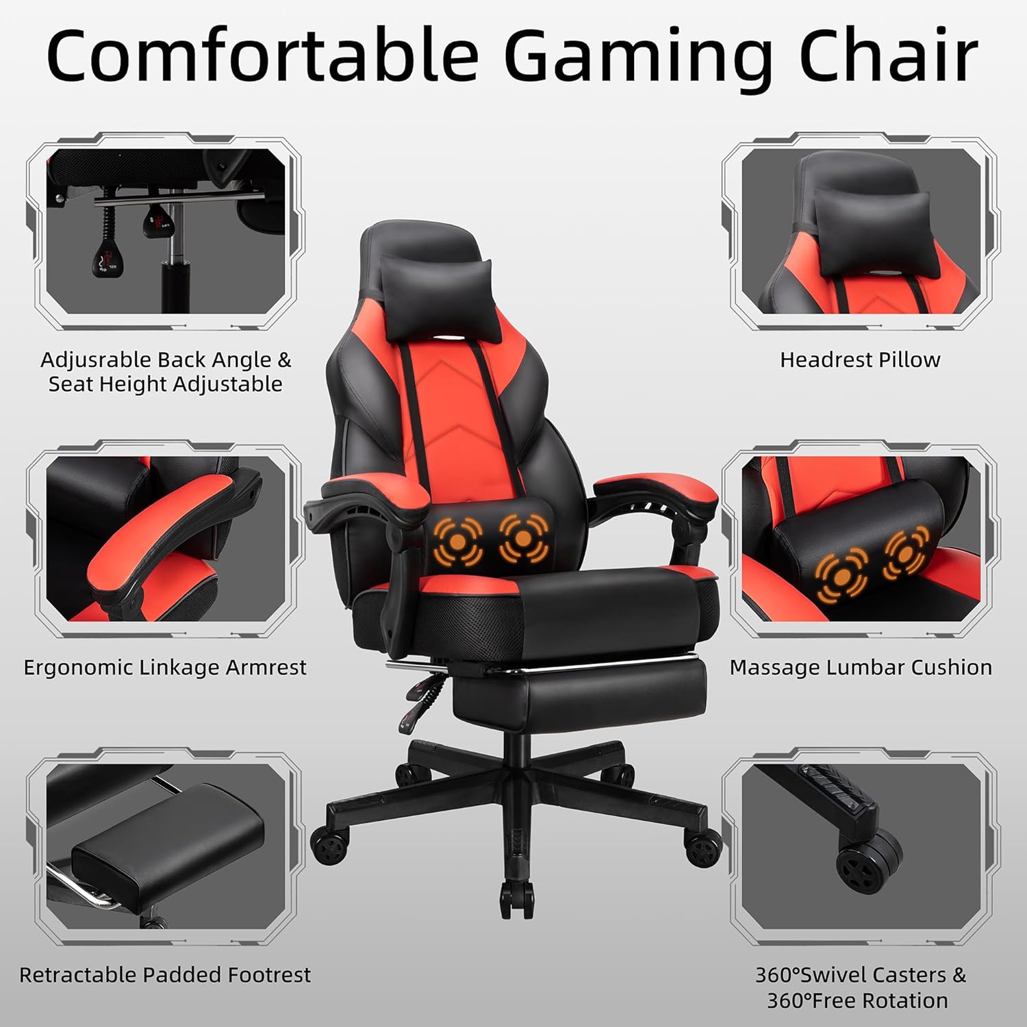 Gaming Chair with Footrest, Ma - Gaming & Esports District ulasan dan harga