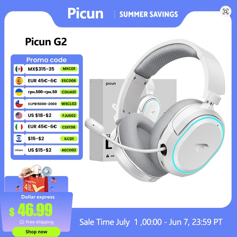 Picun G2 2.4GHz Bluetooth Wire - Gaming Headset 7.1 ulasan dan harga