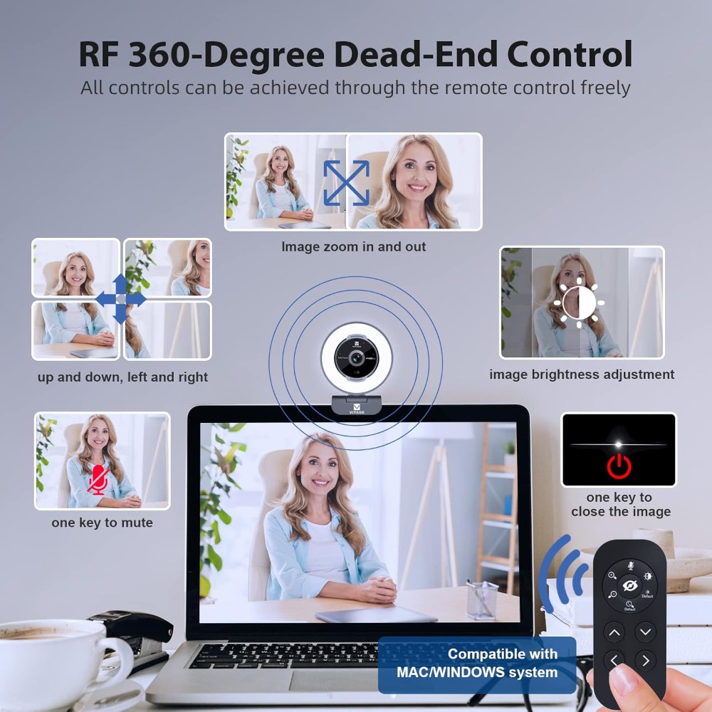 1080P 60FPS Streaming Webcam w - Webcam Ring Light ulasan dan harga