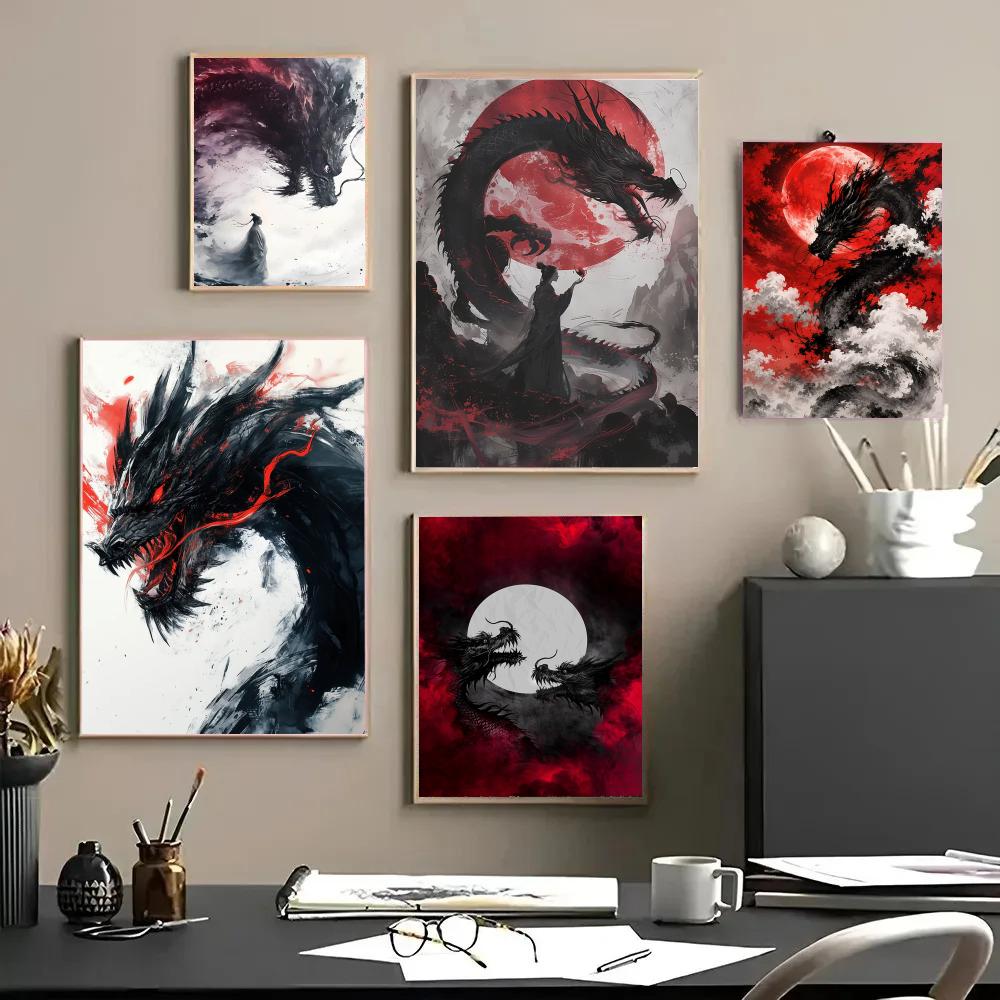 Black Dragon Poster Waterproof - Esports Gaming Lounge ulasan dan harga