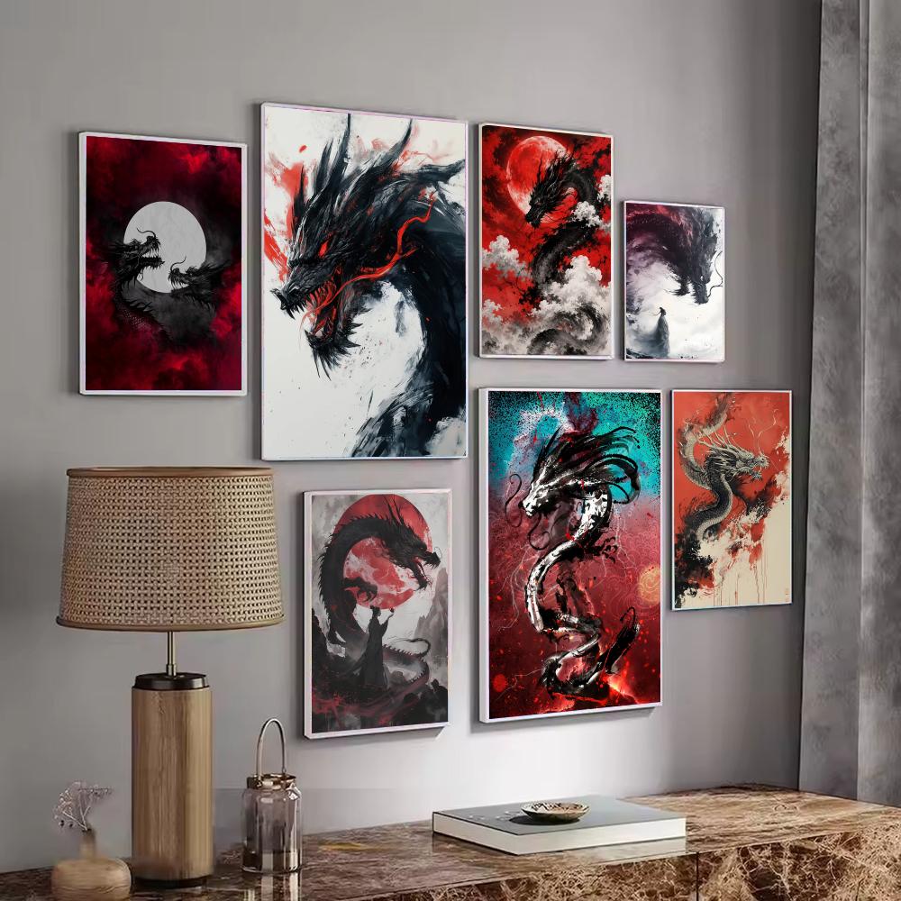 Black Dragon Poster Waterproof - Esports Gaming Lounge ulasan dan harga