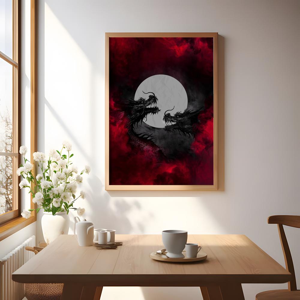 Black Dragon Poster Waterproof - Esports Gaming Lounge ulasan dan harga