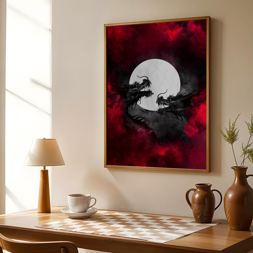 Black Dragon Poster Waterproof - Esports Gaming Lounge ulasan dan harga