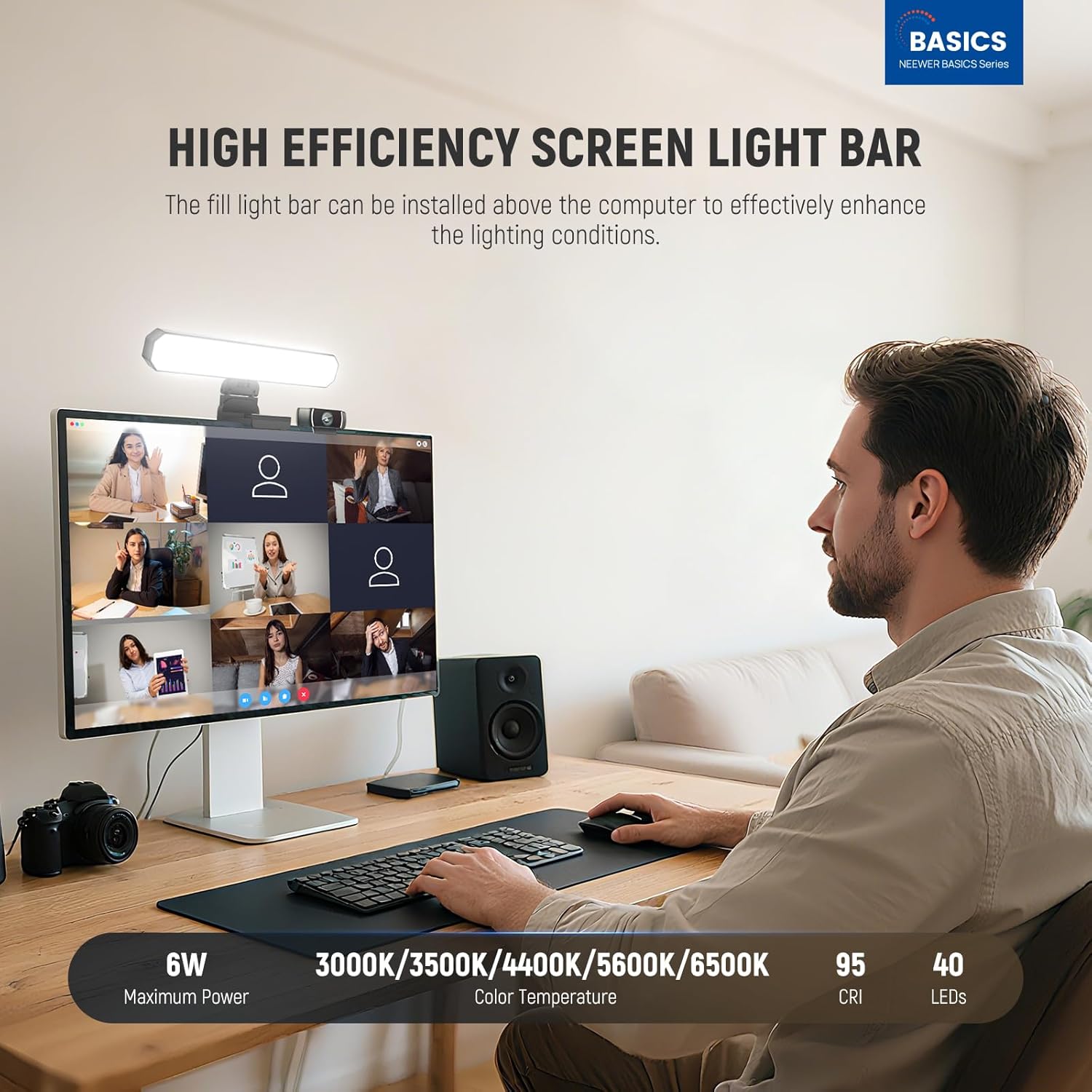 NEEWER Basics 6W Monitor Light - Webcam Ring Light ulasan dan harga