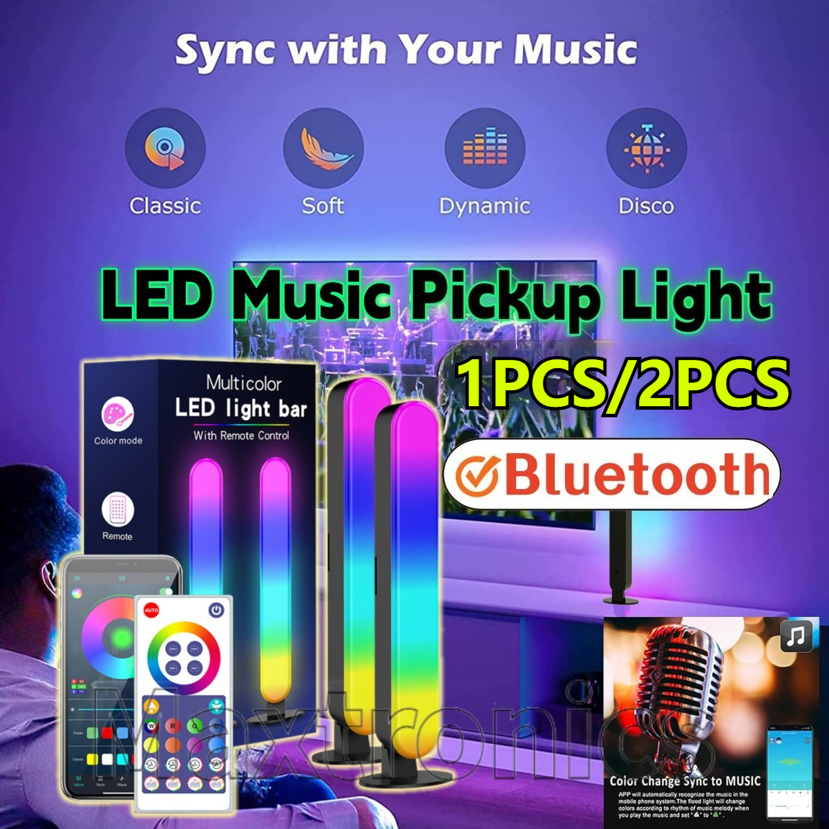 LED Music Pickup Light RGB Col - Esports Gaming Remote ulasan dan harga