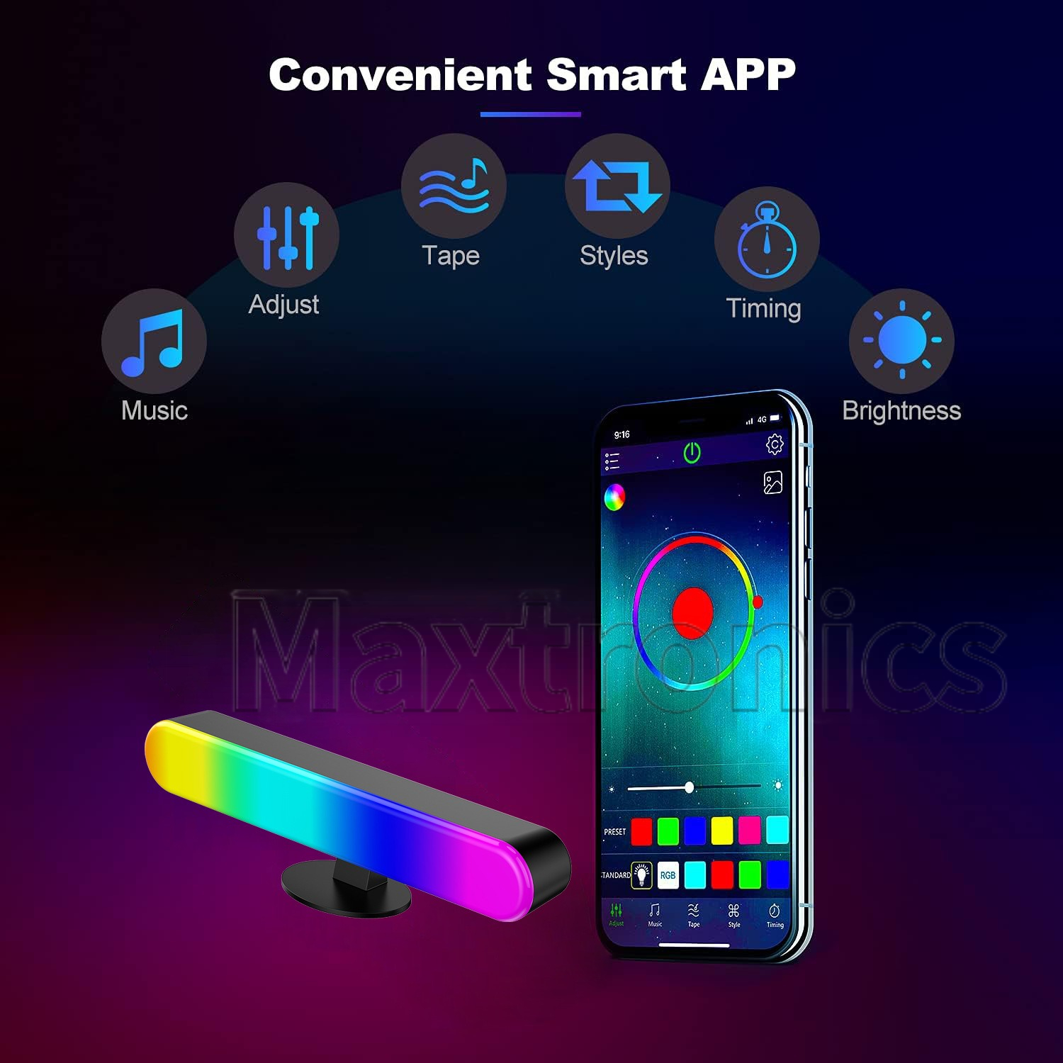 LED Music Pickup Light RGB Col - Esports Gaming Remote ulasan dan harga