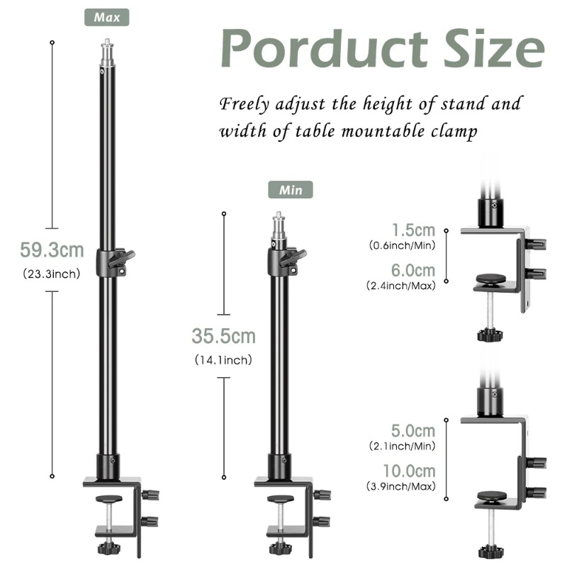 Desk Mount Stand,Adjustable Ta - Webcam Ring Light ulasan dan harga