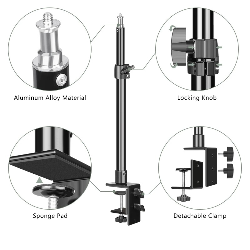 Desk Mount Stand,Adjustable Ta - Webcam Ring Light ulasan dan harga