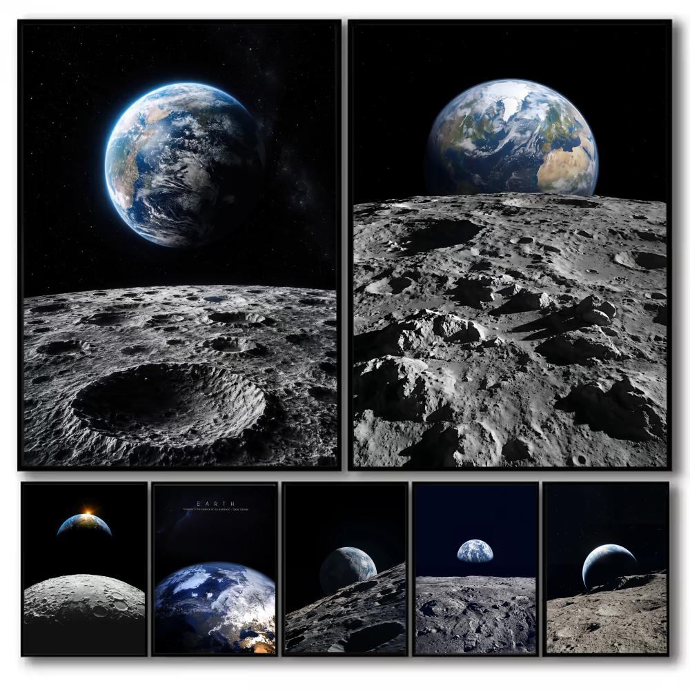 Earth and Moon Painting Canvas - Esports Gaming Lounge ulasan dan harga