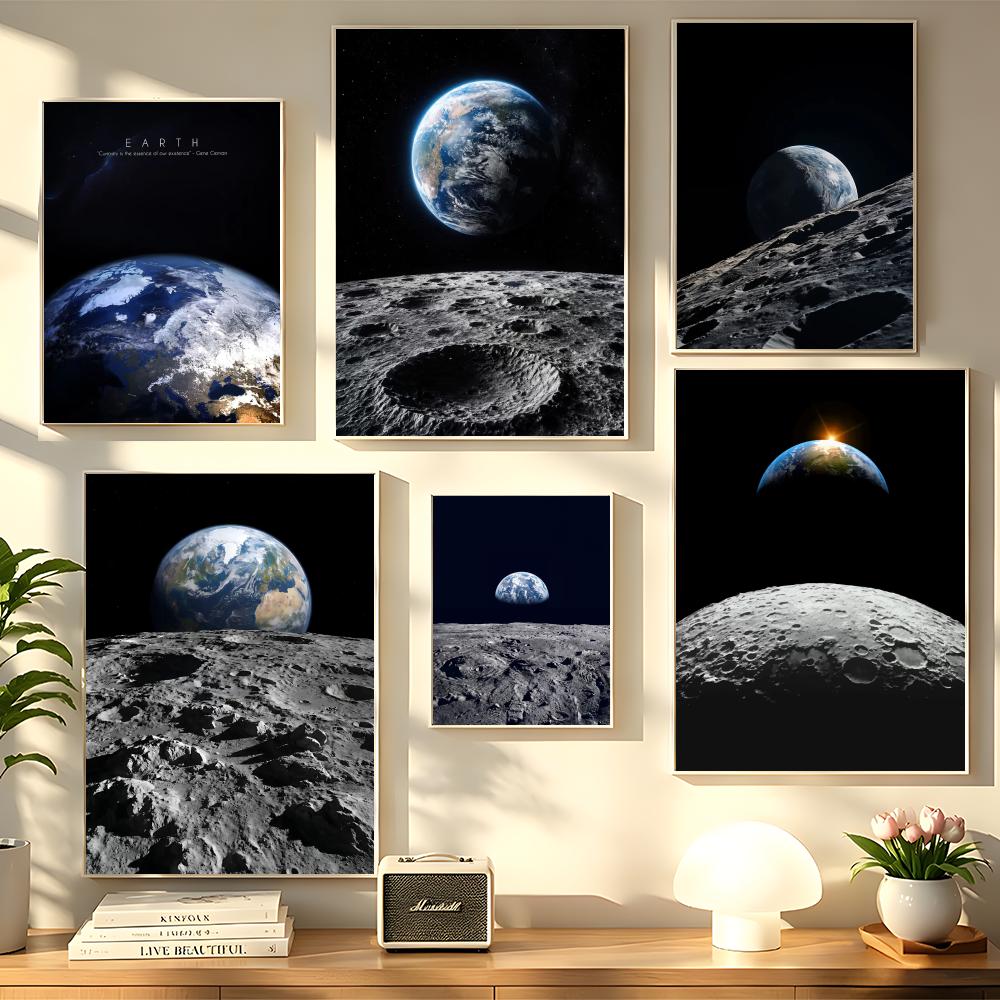 Earth and Moon Painting Canvas - Esports Gaming Lounge ulasan dan harga
